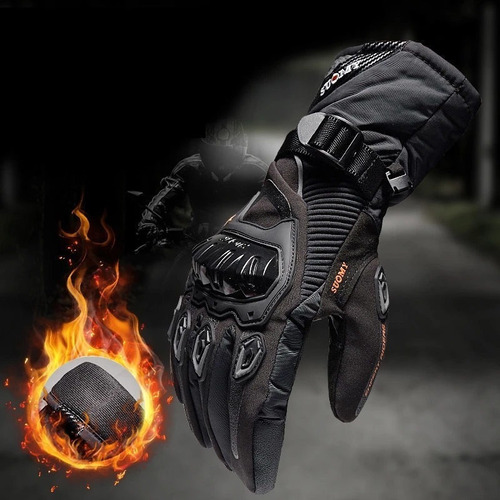 Guantes De Moto Para Invierno Fro Impermeable Negro [u] Foto 4
