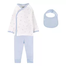 Set De Bata, Pantalón Y Babero De Algodón Para Bebé Niño