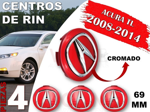 Kit De Centros De Rin Acura Tl 2008-2014 69 Mm (rojo) Foto 2