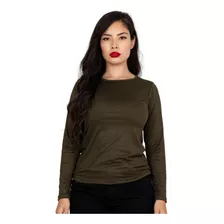 Blusa Lisa Manga Larga Basica Promocional Sublimar Curvy