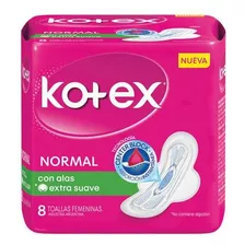 Toallas Femeninas Kotex Normal Con Alas 8 Unidades