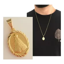 Pingente Banho A Ouro 18 K Nossa Senhora Aparecida Masculino