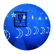 Cortina De Luces Led Luna 3m Azul Cascada Luces Guirnalda Navidad Decoracion Qatarshop Guirnalda Terraza Decorativas Luz Adorno Decorativos 