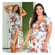 Vestido Transpassado Evangélico Festa Plus Size Premium