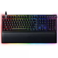 Teclado Gamer Razer Huntsman V2 Analog Qwerty Español Color Negro Con Luz Rgb