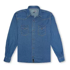 Camisa De Jean Aero Talles 38 Al 44 Manga Larga 2 Bolsillos