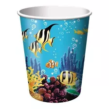 Creative Conversion Ocean Party 8 Count Paper Cups, 9-ounce.
