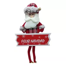 Adorno Navideño Colgante Papa Noel Con Cascabel 27x20