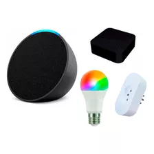 Kit Alexa Pop + Tomada Smart + Controle + Lampada 