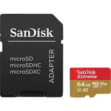 Cartão De Memória Microsdxc Sandisk 64gb Extreme Classe 10 U