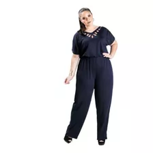 Macacão Roupas Femininas Macaquinhos Plus Size Recortes