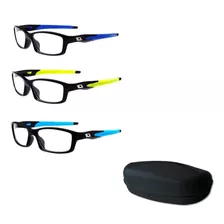 Kit 3 Armações De Óculos Sem Grau Masculina Coleção Esporte