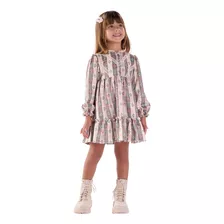 Vestido Infantil Feminino Inverno Estampado, Kiki Xodó