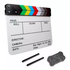 Claqueta De Cine Profesional 30x25cm C 2 Plumones Y Borrador