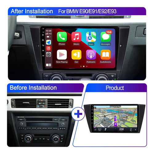 Bmw Serie 3 E90 E93 2006-2012 Stereo Carplay Android Auto Foto 2