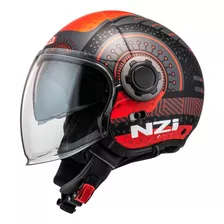 Capacete Nzi Ringway Duo Antera Antracite/vermelho Fosco