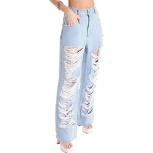 Calça Jeans Myft Wide Leg High Av23 Azul Feminino