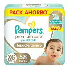 Pañales Pampers Premium Care Hipoalergénico Talle Xg 58