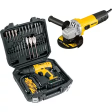 Kit Taladro Inalambrico 3/8' Con Maletin Y Esmeriladora 550w