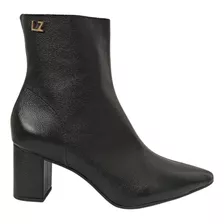 Bota Feminina De Couro Preto E Caramelo 100404700