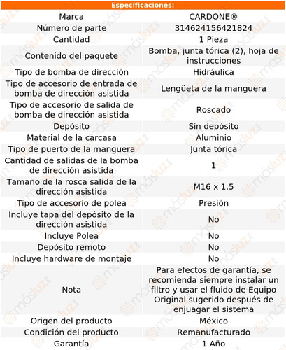 Bomba Direccin Licuadora Ls 2.2l 4 Cil 00 Reman Foto 5