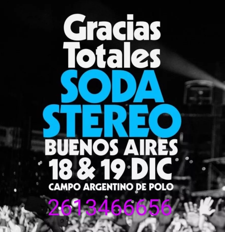 Campo Recital Soda Stereo 18.12 Remato $2000