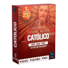 Pack Católico Mídia Sociais Editável 250 Psd Fontes Religião