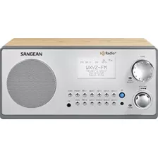 Sangean Hdr-18 Hd Gabinete Madera Radio Mesa Plateado