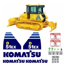 Kit Etiqueta + Adesivos Compatível Trator Komatsu D 51ex Cor Trator Esteira Komatsu D51ex