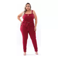 Kit Com 3 Peças Calça, Cropped E Cinto Plus Size Promoção