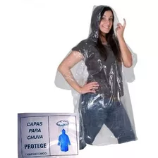 Kit Com 10 Capas De Chuva Plastico Descartável Transparente