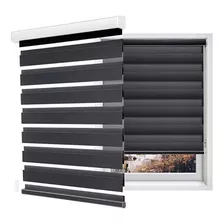 Cortina Roller Sun Screen Eclipse Duo Zebra 2,20x2,20 Mts Color Negro