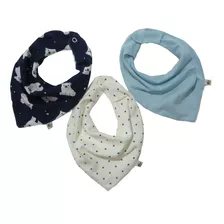 Kit 5 Babadores Bandana Malha 100% Algodão P/ Meninos 