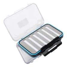 Caja Pesca Doble Para Moscas Secas Kunnan Estanca Foam 152bb Color Azul / Tapa Transparente