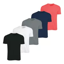 Kit 5 Camisas Masculina Camiseta Básica Plus Size Malha Fria