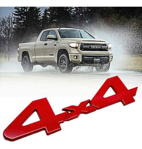 Emblema 4x4 Rojo Toyota Tacoma Hilux Fj Tundra 4runner Trd Foto 2