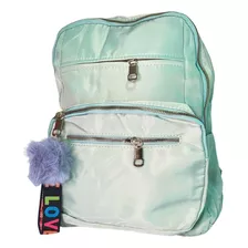 Mochila Alça Costas Escolar/viagem Zíper Pom Pom Moderno