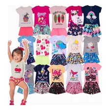 Kit Conjunto Infantil Menina Verão 12 Peças Atacado Sortido