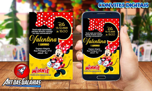Convite Digital Minnie Vermelha - Mod2