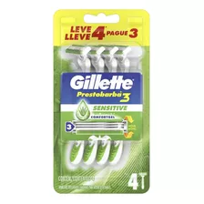 Barbeador Gillette Prestobarba 3 Sensitive Pacote Com 4