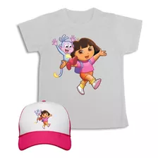 Dora La Exploradora Camiseta + Gorra Combo Para Niñas