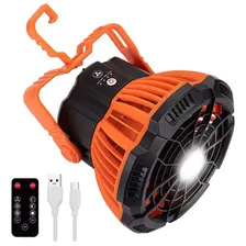 Ventilador De Camping Portátil Recargable Con Luces Led