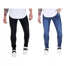 02 Calças Jeans Masculina Skinny C/ Elastano