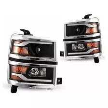 Faros Led Cromados Silverado 1500 2014 2015 Par