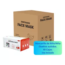 Mascarillas Desechables Certificadas 2000 Uni 40 Cajas 