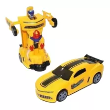 Carrinho Camaro Transformers Vira Robô Luz Som Bate Volta F Cor Amarelo