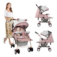 Carriola Para Bebés Carreola De Bastón Plegable Ultrapremium Color Rosa