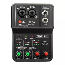 Mesa De Som Placa Som Teyun Q-12 Mixer Interface De Audio