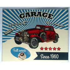 Placa Decorativa Casa Mdf Papel Garage 24 X 19 Cm