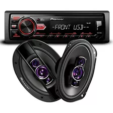 Rádio De Carro Mvh-98ub Pioneer Usb + 02 Falante 400w Pmpo